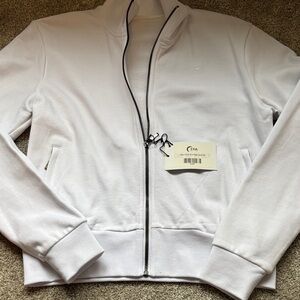 ZYIA White French Terry Zipper Jacket